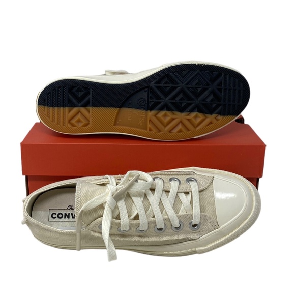 Converse Chuck 70 OX Shoes Crafted Canvas Beige Women Size Low Top Skate 572613C - Picture 4 of 9